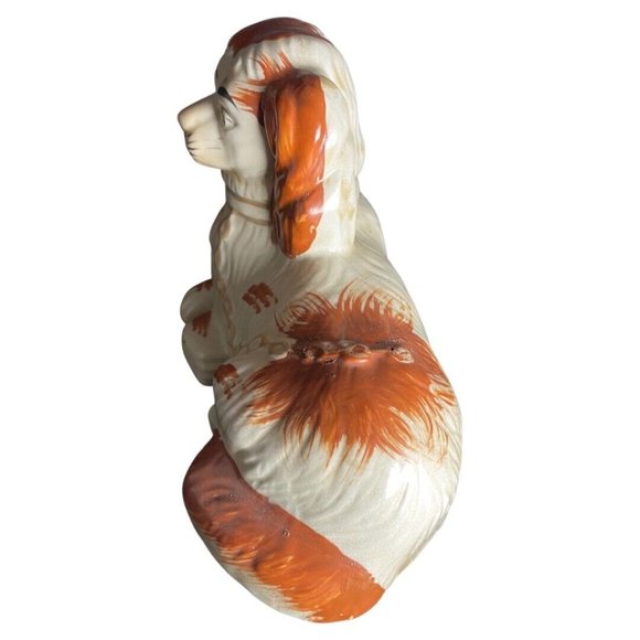 Staffordshire Dog King Charles Spaniel Recumbent Single Dog Hand Painted Laying - Picture 3 of 10